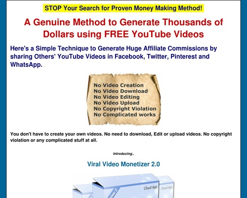 Viral Video Monetizer Affiliate Marketing Software