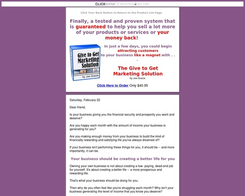Give To Get Marketing Solution