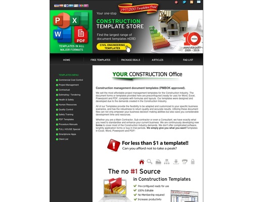 Construction Template Store