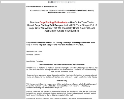 Carp Secret Homemade Fish Bait Recipes