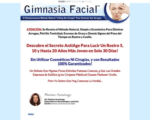 Gimnasia Facial "lifting Sin Cirugía". 90% De Comisión!