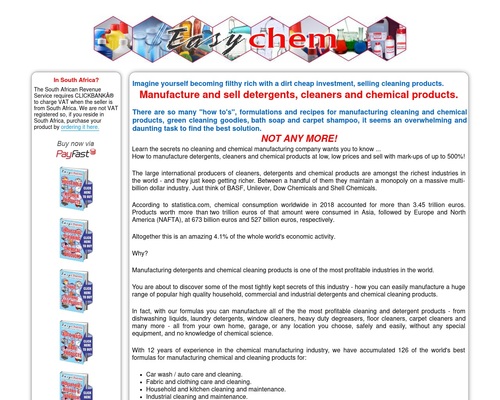 Manufacturing Cleaning And Chemical Products