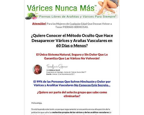 Várices Nunca Más. Nuevo Nicho Con 75%!