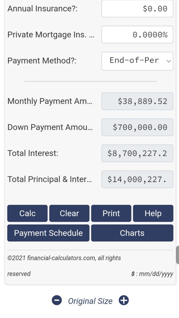 Home loan calculator, amortization schedule