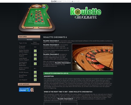 Roulette Checkmate – Software for Roulette with number prediction for EASY money and Fast profits in online casinos.