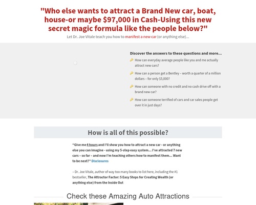 Attract A New Car – CB – Dr. Joe Vitale – Mr. Fire