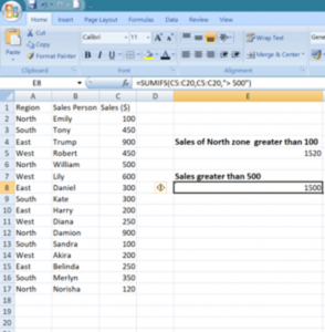 SUMIF Formula in Excel in hindi